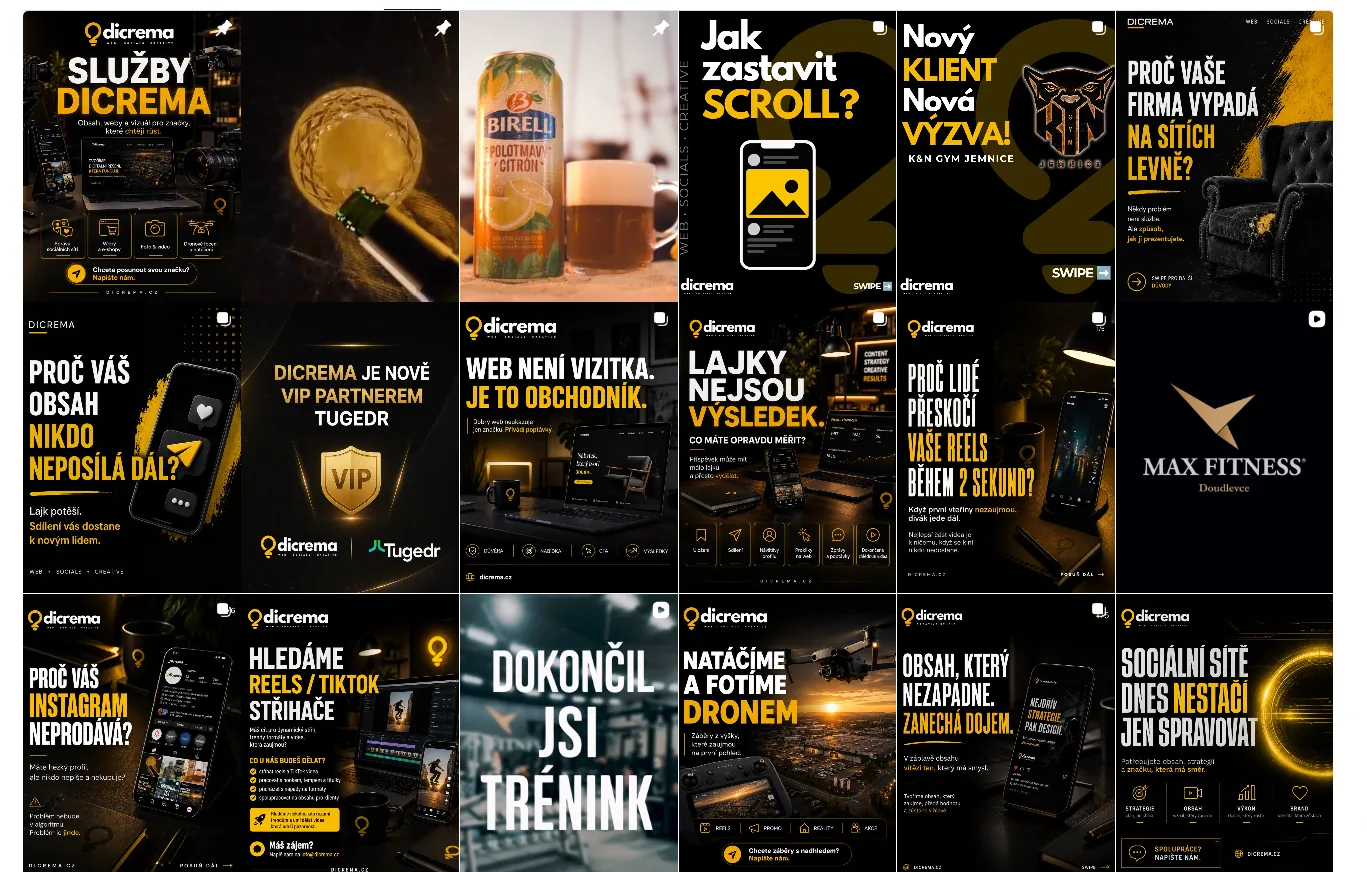Produktový záběr z instagramové ukázky DICREMA
